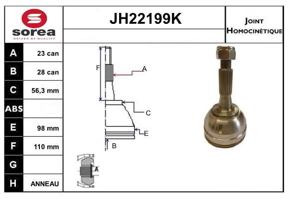 KIT CV JOINT AVEC KR026 - TRAFIC