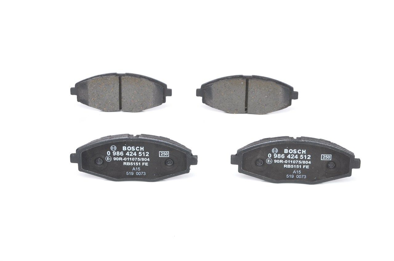 0 986 424 512 BOSCH fékbetétkészlet, tárcsafék
