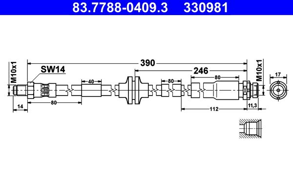 Brake Hose 83.7788-0409.3