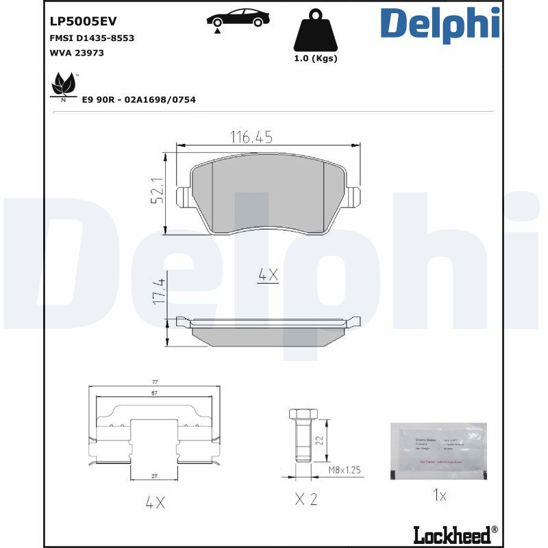 Brake Pad Set, disc brake LP5005EV