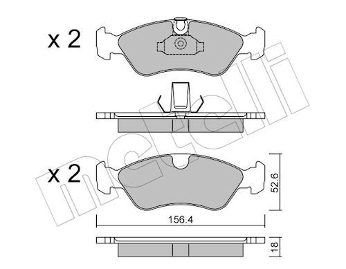 METELLI 22-0208-0 - Bremsbelagsatz, Scheibenbremse