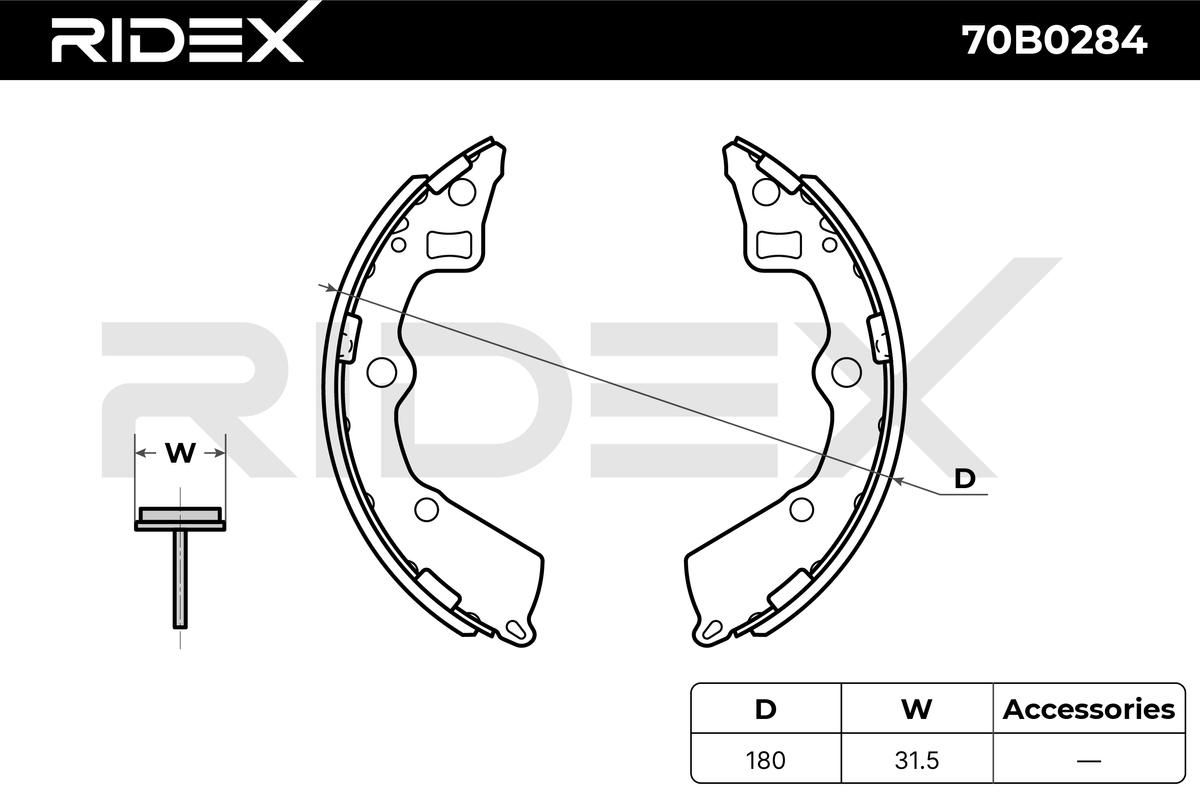 RIDEX 70B0284 Brake Shoe Set