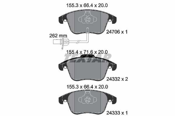 Комплект тормозных колодок, дисковый тормоз 2470601