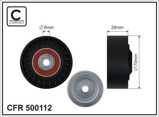 Deflection/Guide Pulley, V-ribbed belt 500112