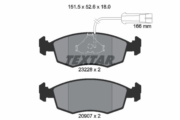 2322702 TEXTAR fékbetétkészlet, tárcsafék