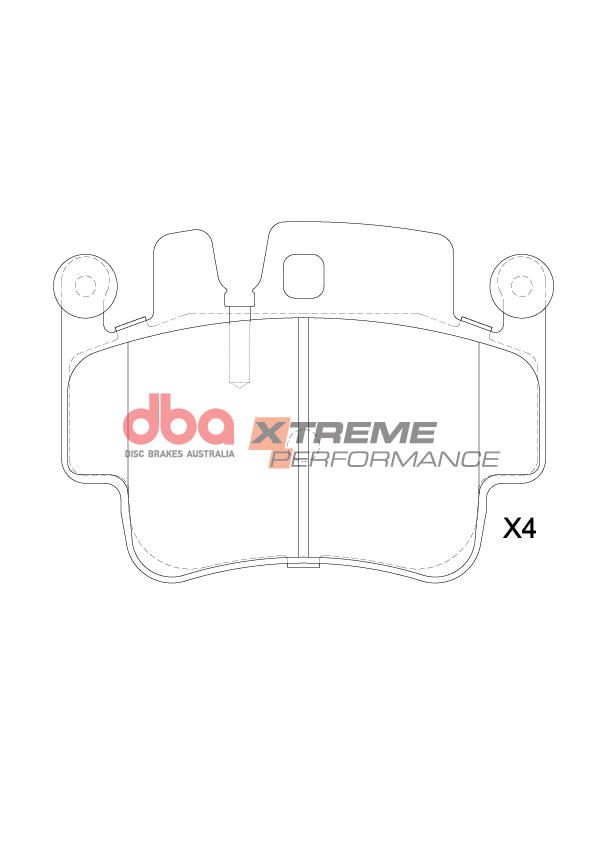 DBA XP XTREME PERFORMANCE BRAKE PADS [ PORSCHE with noise supression provision backing plate.911 996/997 1999 -2012 Front & Rear ] - TecDoc Only