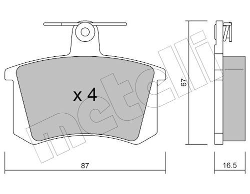 METELLI 22-0048-0 - Bremsbelagsatz, Scheibenbremse