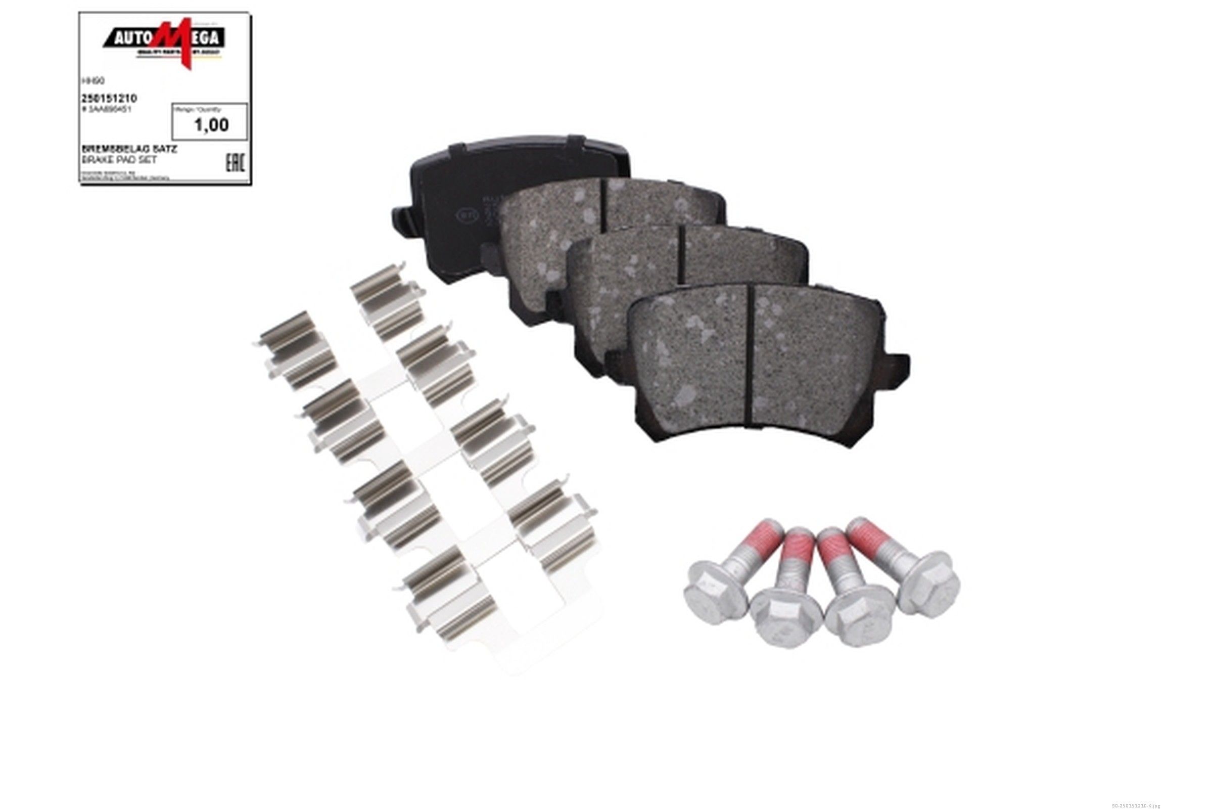 Bremsbelagsatz, Scheibenbremse