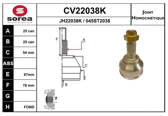 Gelenksatz, Antriebswelle