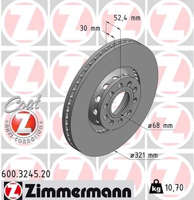 600.3245.20 ZIMMERMANN COAT Z féktárcsa