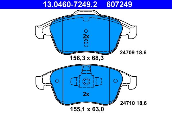 Brake Pad Set, disc brake 13.0460-7249.2