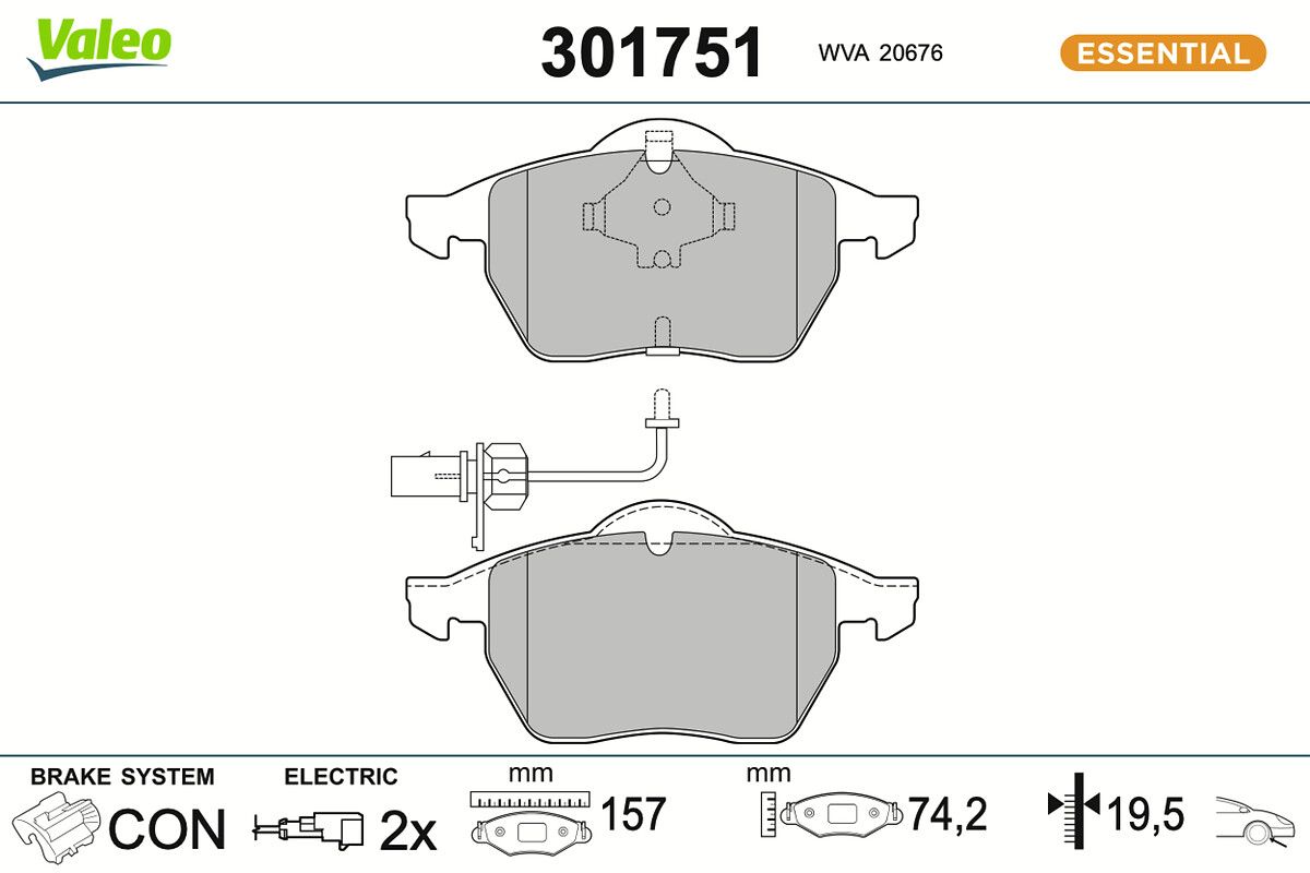 VALEO 301751 - Bremsbelagsatz, Scheibenbremse