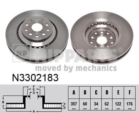 N3302183 NIPPARTS féktárcsa