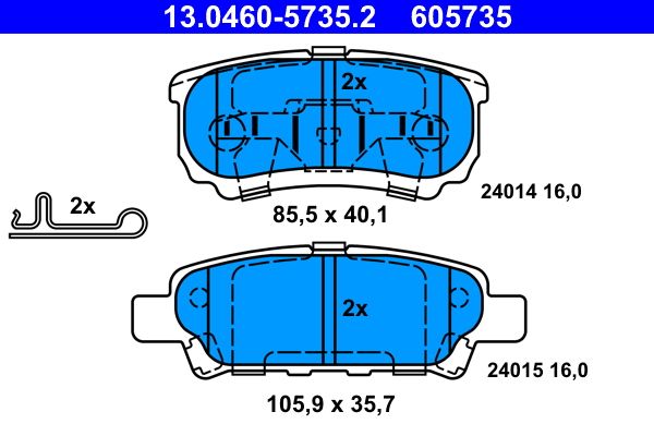 Brake Pad Set, disc brake 13.0460-5735.2