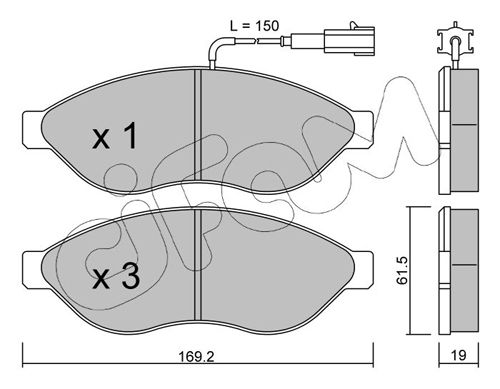 Brake Pad Set, disc brake 822-708-0