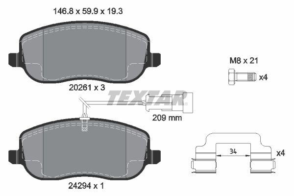 2429401 TEXTAR Q+ fékbetétkészlet, tárcsafék