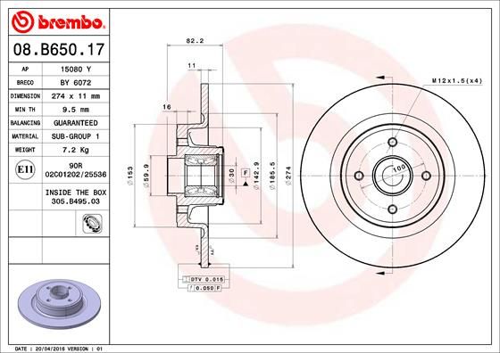 Brake Disc 08.B650.17