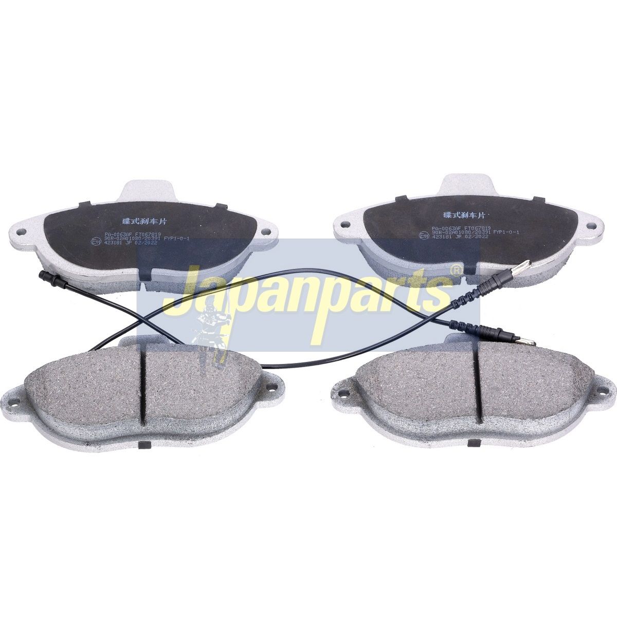 JAPANPARTS PA-0063AF - Bremsbelagsatz, Scheibenbremse