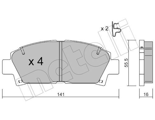 METELLI 22-0166-0 - Bremsbelagsatz, Scheibenbremse