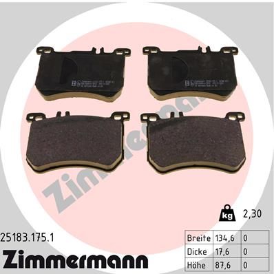 Brake Pad Set, disc brake 25183.175.1