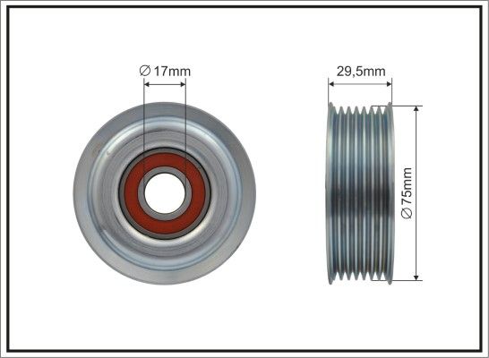 Deflection/Guide Pulley, V-ribbed belt 500103