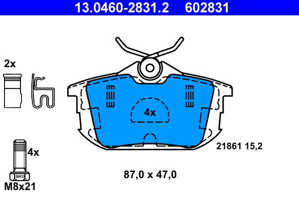 Brake Pad Set, disc brake 13.0460-2831.2