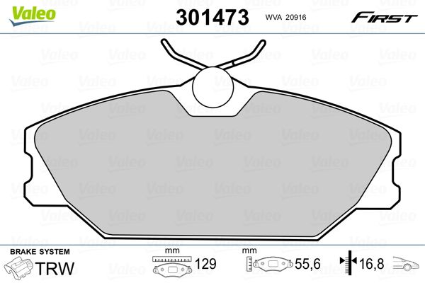 Brake Pad Set, disc brake 301473