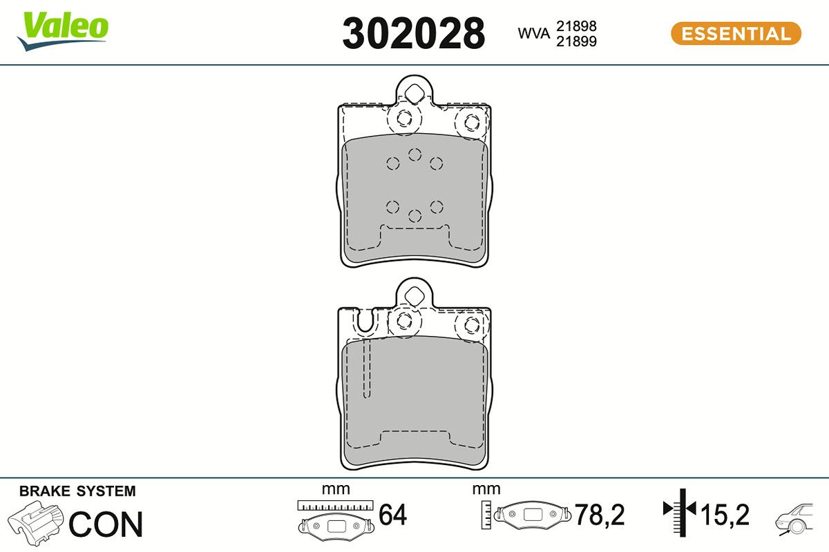 VALEO 302028 - Bremsbelagsatz, Scheibenbremse