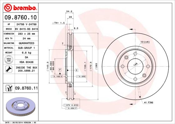 Brake Disc 09.8760.10