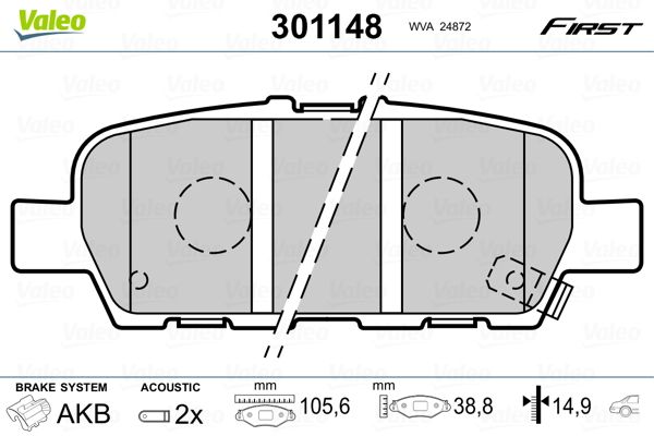 Brake Pad Set, disc brake 301148