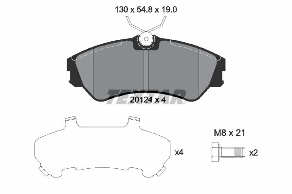 Комплект тормозных колодок, дисковый тормоз 2012401