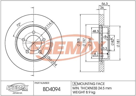 BD-4094 FREMAX féktárcsa