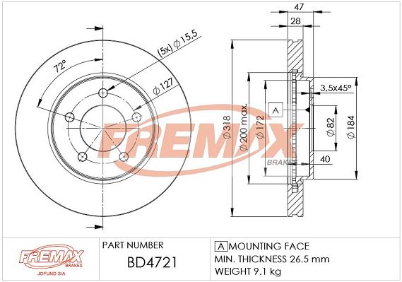 BD-4721 FREMAX féktárcsa