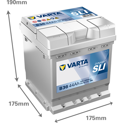 VARTA BLUE dynamic B36 12 V 44 Ah 420 A/EN gefüllt VARTA BLUE dynamic B36 12 V 44 Ah 420 A/EN gefüllt