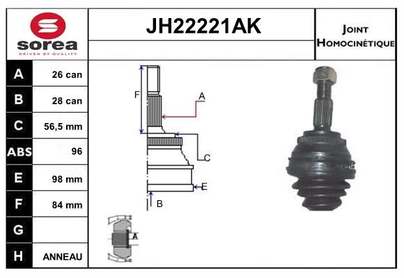 KIT CV JOINT AVEC KR085 - 100-100AV