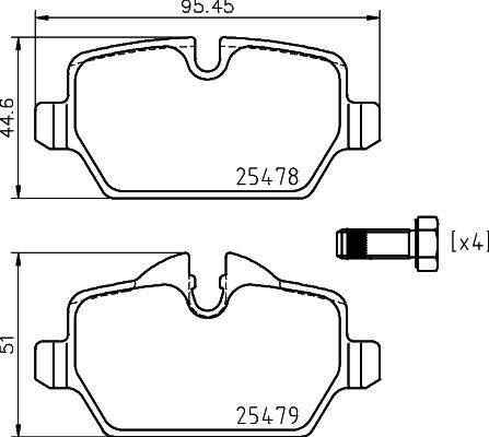 Brake Pad Set, disc brake 8DB 355 020-111