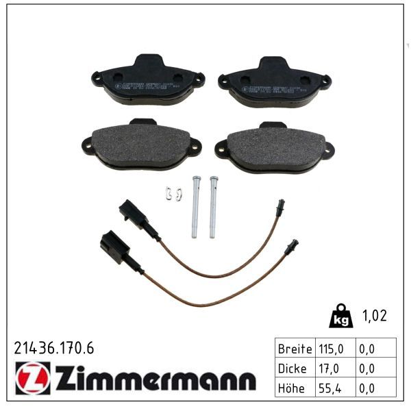 Zimmermann 21436.170.6 Bremsbelagsatz, Scheibenbremse