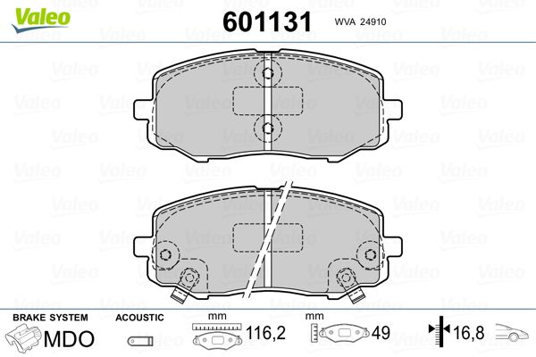 Brake Pad Set, disc brake 601131