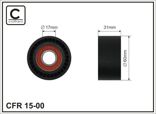 Deflection/Guide Pulley, V-ribbed belt 15-00