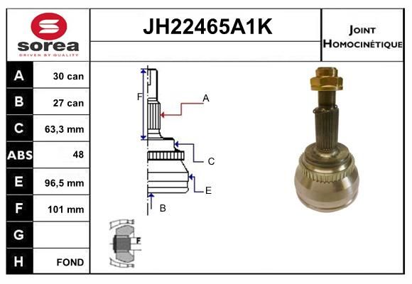 KIT CV JOINT AVEC KR129 - TOYOTA AV