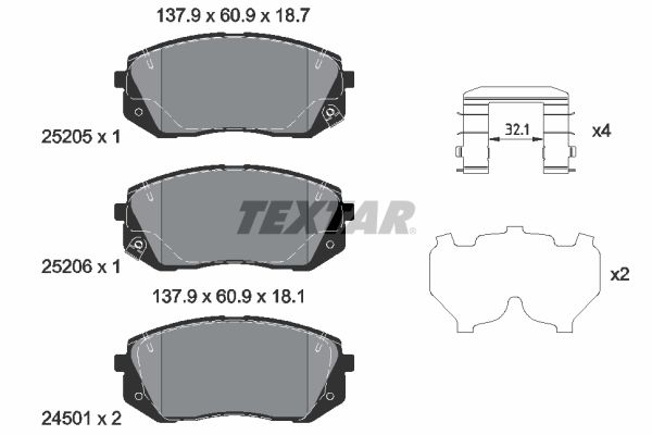 Brake Pad Set, disc brake 2520504