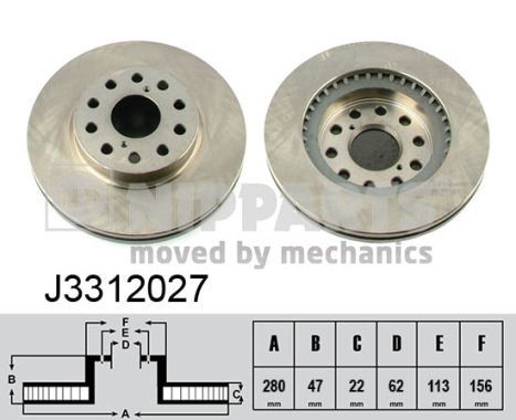 J3312027 NIPPARTS féktárcsa