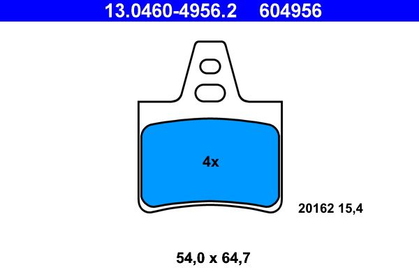 Комплект тормозных колодок, дисковый тормоз 13.0460-4956.2