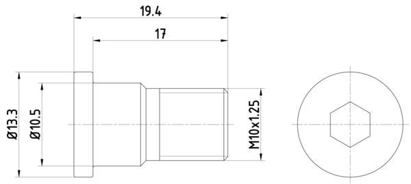 Bolt, brake disc TPM0007