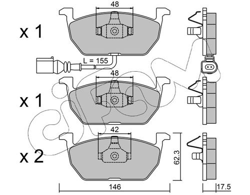 Brake Pad Set, disc brake 822-1028-0