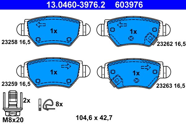 Brake Pad Set, disc brake 13.0460-3976.2