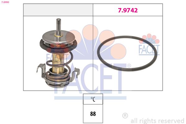 7.8990 FACET Made in Italy - OE Equivalent termosztát, hűtőfolyadék