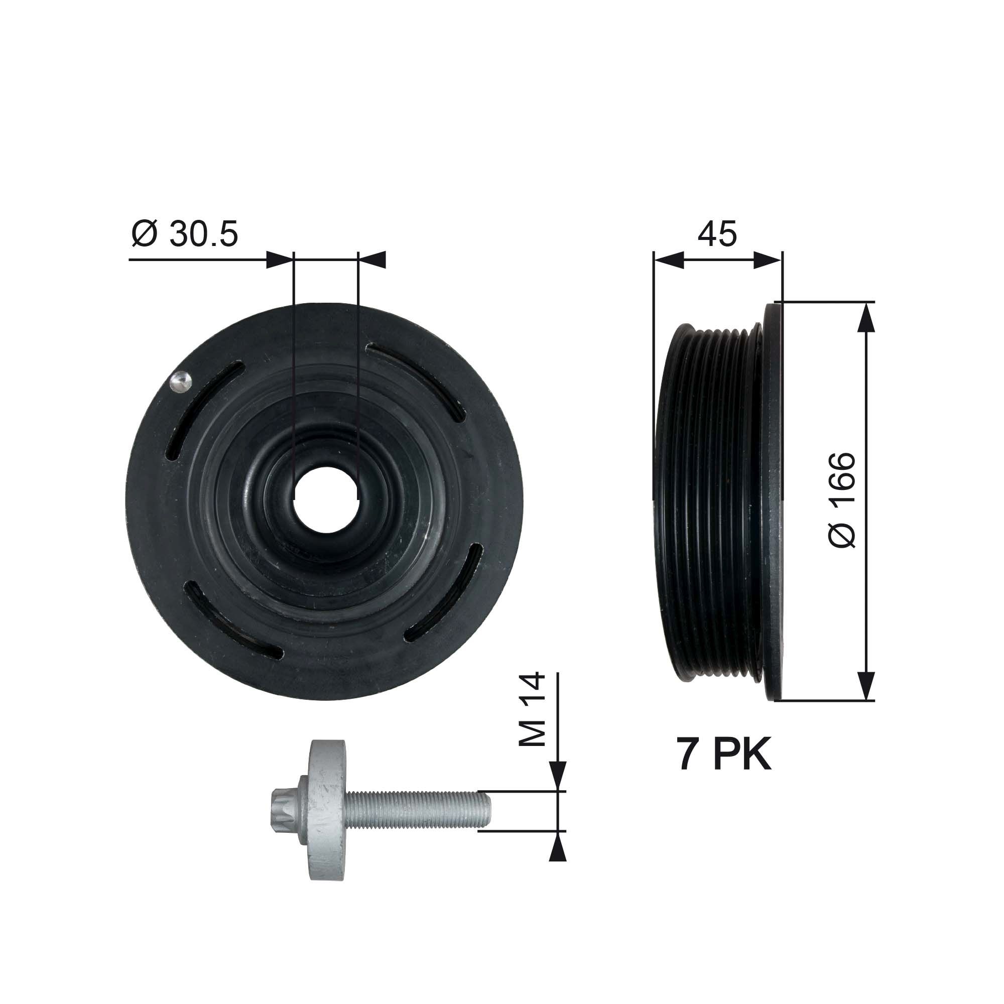 Belt Pulley, crankshaft TVD1054A