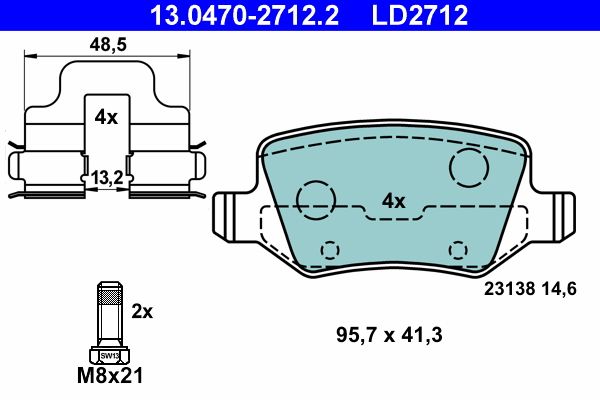 Brake Pad Set, disc brake 13.0470-2712.2