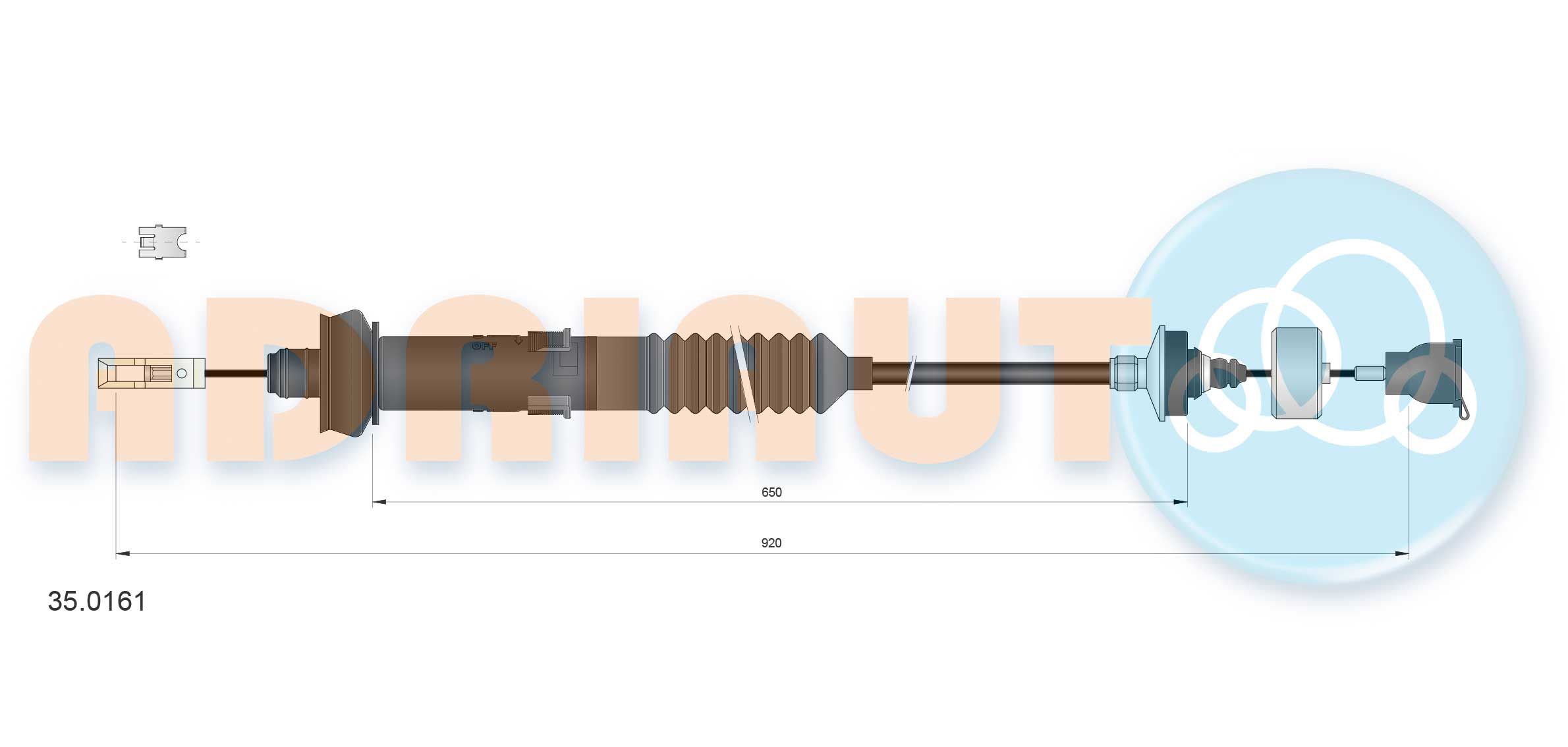 Cable Pull, clutch control 35.0161